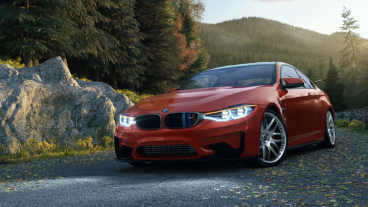 BMW M4 Coupe, render, corona render, car, HD wallpaper