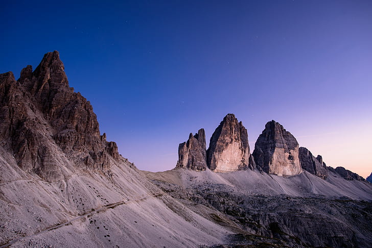 cielo, montañas, Tre Cime di Lavaredo, cielo despejado, naturaleza, Italia, Fondo de pantalla HD