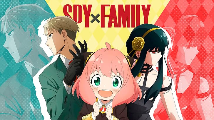 Spy x Family, anime kızları, anime erkekleri, gülümseme, Loid Forger, Anya Forger, Yor Forger, HD masaüstü duvar kağıdı