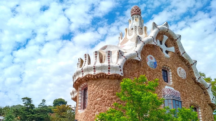 point de repère, Gaudi House Museum, bâtiment, Guell Park, attraction touristique, Barcelone, Château, Gaudi House, architecture, modernisme, Espagne, Gaudi, Fond d'écran HD