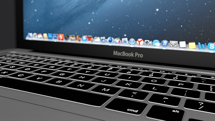 MacBook Pro, macbook, maçã, laptop, teclado, HD papel de parede
