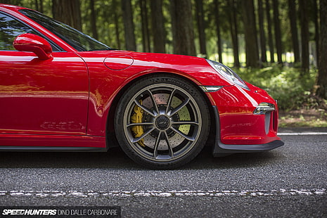 Porsche 911, Porsche 911 GT3, Speedhunters, Porsche, czerwone samochody, Tapety HD HD wallpaper