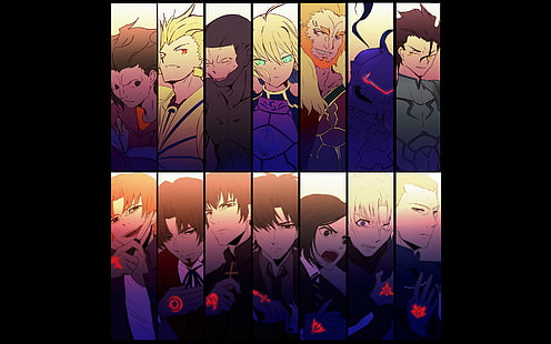 Fate Series, Fate/Zero, Archer (Fate/Zero), Assassin (Fate/Zero), Berserker (Fate/Zero), Caster (Fate/Zero), Gilgamesh (Fate Series), Kariya Matou, Kayneth El-Melloi Archibald, Kirei Kotomine, Kiritsugu Emiya, Lancer (Fate/Zero), Rider (Fate/stay night), Ryuunosuke Uryuu, Saber (Fate Series), Tokiomi Tohsaka, Velvet Waver, HD wallpaper HD wallpaper