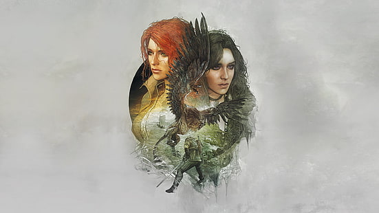 Witcher 3 Yennefer and Triss 바탕 화면, The Witcher, The Witcher 3 : Wild Hunt, Rivia의 Geralt, Triss Merigold, Vengerberg의 Yennefer, Yennefer, HD 배경 화면 HD wallpaper