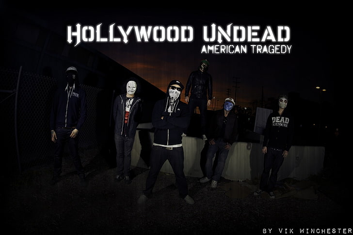 Hollywood Undead American Tragedy wallpaper, Hollywood, black, Undead, masks, HD wallpaper