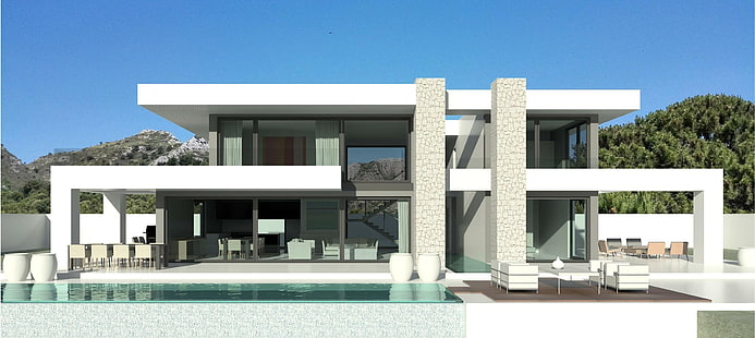 architektura, budynek, projekt, dom, luksus, dwór, Tapety HD HD wallpaper