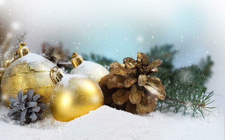 ホリデーボールクリスマス冬雪素晴らしい、休日、ボール、クリスマス、冬、雪、素晴らしい、 HDデスクトップの壁紙