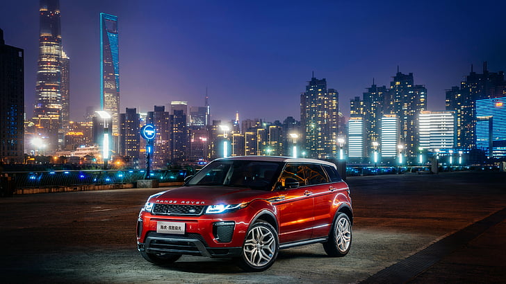 Red Land Rover Range Rover on black top road during night time, Range Rover  Evoque, HD wallpaper | Wallpaperbetter
