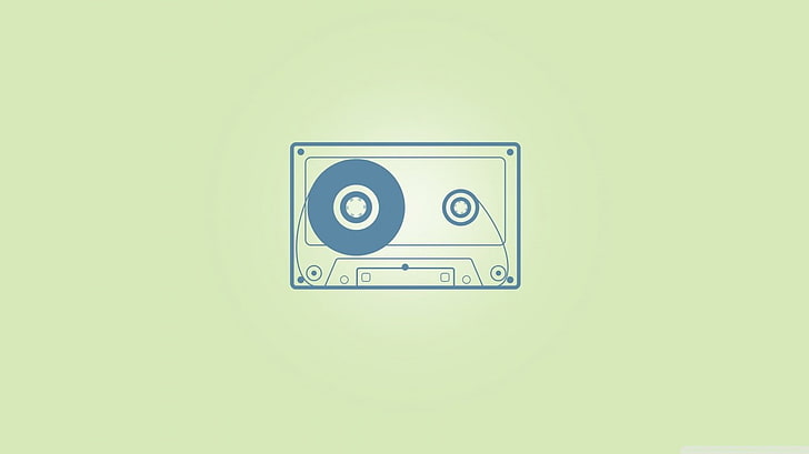 kaset hitam dan biru, minimalis, kaset, audio, musik, tape, Wallpaper HD