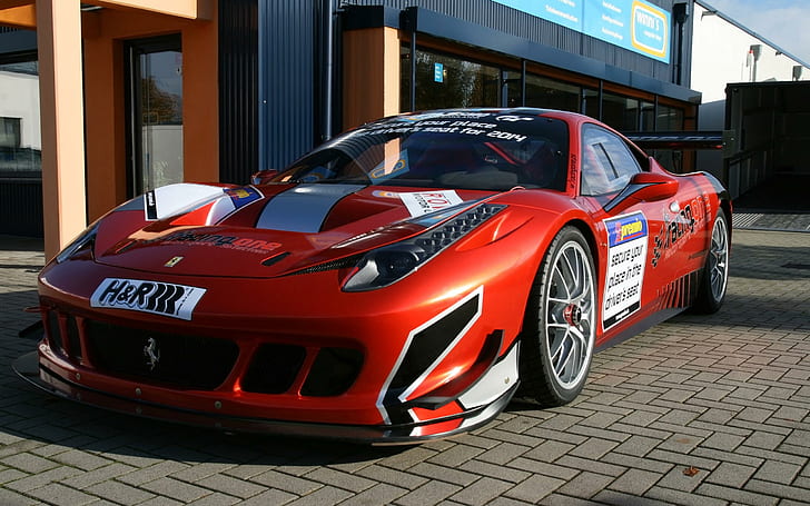 2013 Racing One Ferrari 458 Competition, red coupe racing car, racing, ferrari, competition, 2013, cars, HD wallpaper