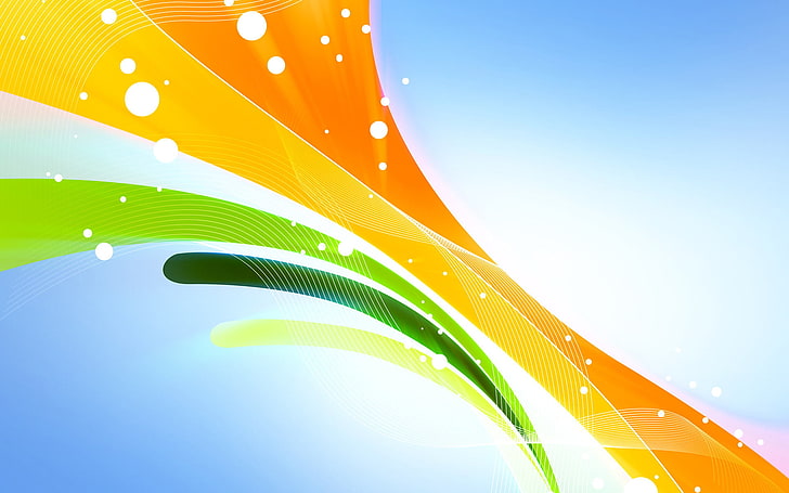 orange, green, and yellow illustration, line, orange, yellow, abstraction, green, background, HD wallpaper