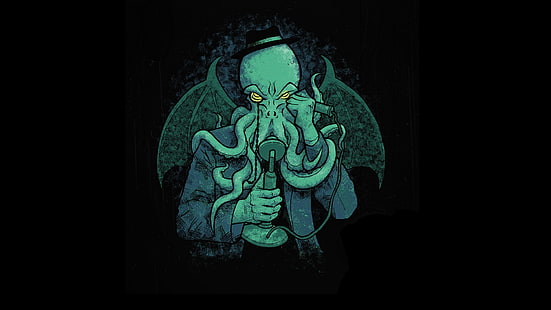 илюстрация на октопод, Cthulhu, H. P. Lovecraft, HD тапет HD wallpaper