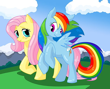 TV-show, My Little Pony: Friendship is Magic, Fluttershy (My Little Pony), Rainbow Dash, HD tapet HD wallpaper