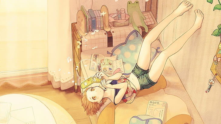 anime, anime girls, rambut pendek, Wallpaper HD