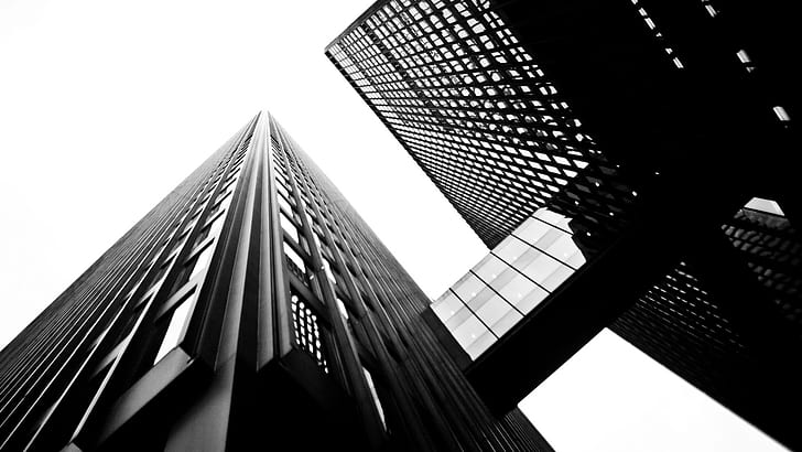 Buildings Skyscrapers BW HD, buildings, bw, architecture, skyscrapers, HD wallpaper