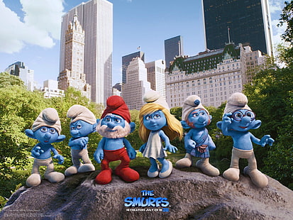Os Smurfs, o filme Smurfs, Smurfs, HD papel de parede HD wallpaper