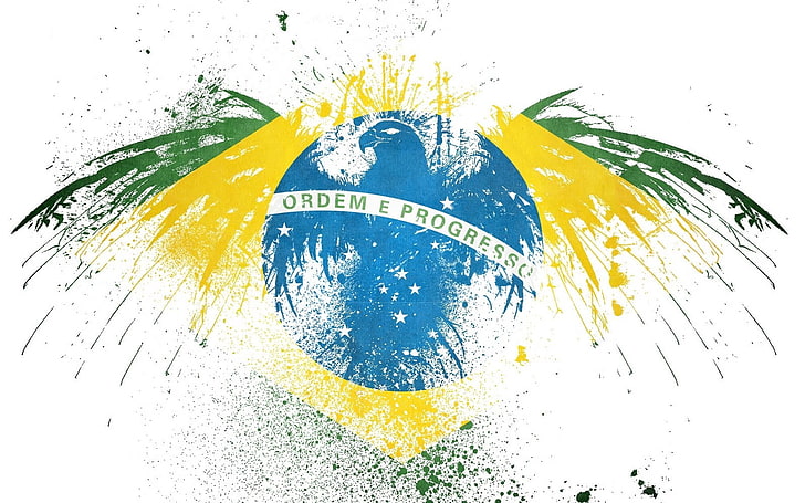 Brazylia, Brazylia, flaga, Tapety HD