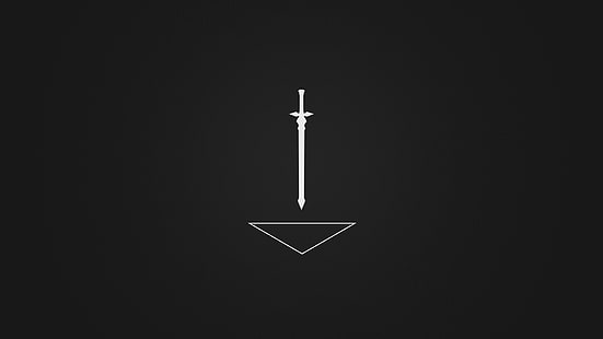Anime, schwarz, Schwert, Minimalismus, weiß, HD-Hintergrundbild HD wallpaper