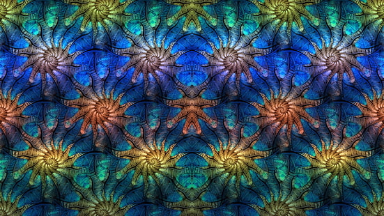 abstract, fractal, pattern, symmetry, digital art, HD wallpaper HD wallpaper