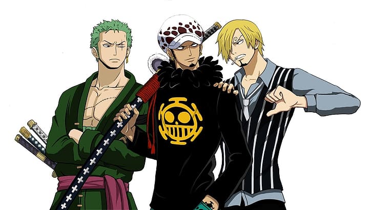 Roronoa Zoro, Sanji, One Piece, Trafalgar Law, Strohhutpiraten, Kopfgeldjäger, HD-Hintergrundbild