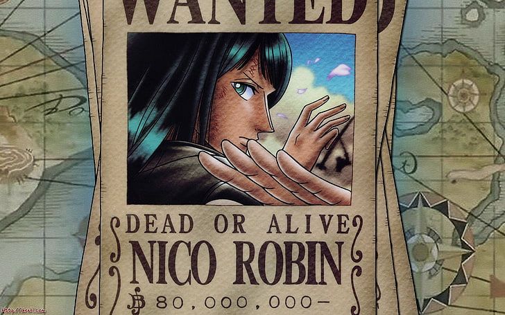 One Piece Nico Robin wanted poster digital wallpaper, Anime, One Piece, HD wallpaper
