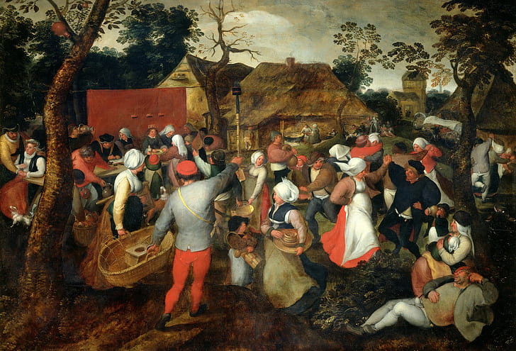 รูปภาพประเภท Jan Brueghel ผู้อาวุโสงานเต้นรำงานแต่งงาน, วอลล์เปเปอร์ HD
