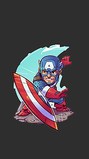 Grafika fanowska Kapitana Ameryki, superbohater, Marvel Comics, Kapitan Ameryka, Tapety HD HD wallpaper
