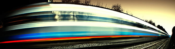 pojazd, długi czas naświetlania, pociąg, Tapety HD