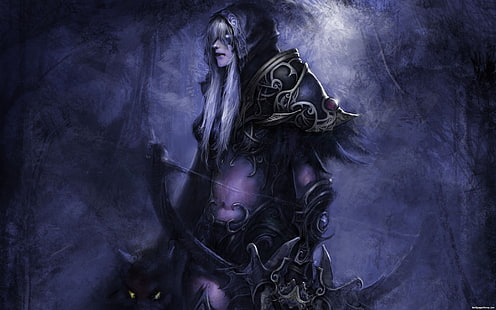 WarCraft Sylvanas Windrunner, arc, elfes, oreilles pointues, Elfes de la nuit, blonde, jeux vidéo, World of Warcraft, Fond d'écran HD HD wallpaper