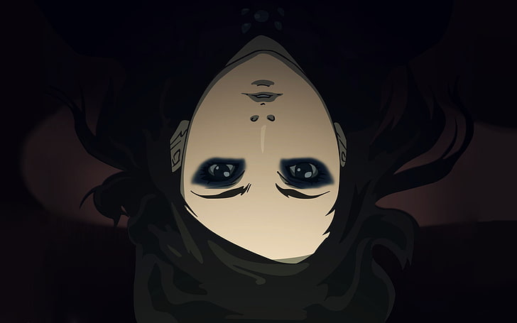 anime character upside down, Ergo Proxy, anime, anime girls, face, women, HD wallpaper