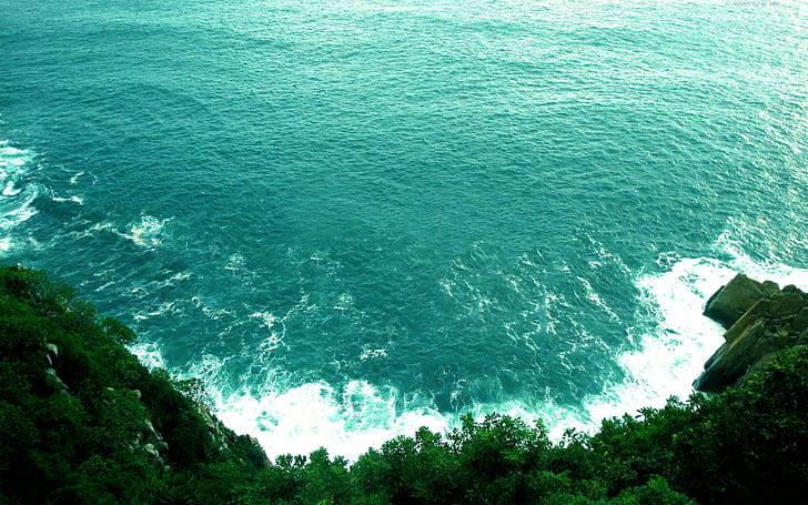 Meer und die Hügel HD, Natur, Landschaft, Meer und Hügel, HD-Hintergrundbild