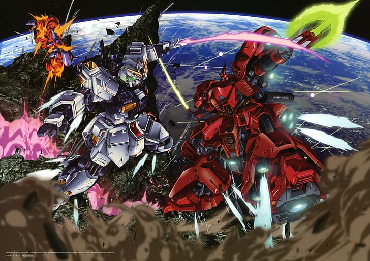 Gundam, kombinezon mobilny Gundam, sztuka cyfrowa, Tapety HD