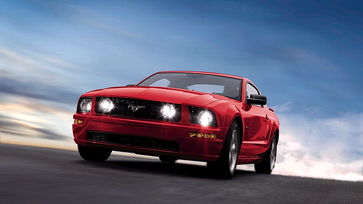 roter Ford Mustang, Ford Mustang, Muscle Cars, rote Autos, HD-Hintergrundbild