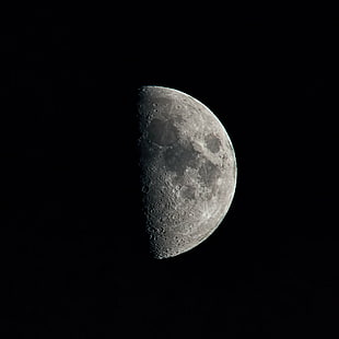 photo of half moon, photo, half moon, night  sky, dark  nature, space, moonlight, beautiful, surface, astronomy, abstract, dream, background, black  light, bright, universe, cosmos, celestial  body, time, lunar, view, scenic, science, spooky, outdoors, phases, moon, moon Surface, planetary Moon, night, full Moon, astronomy Telescope, HD wallpaper HD wallpaper