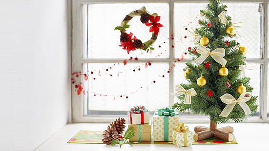 クリスマスモーニングHD、クリスマス、朝、プレゼント、 HDデスクトップの壁紙 HD wallpaper