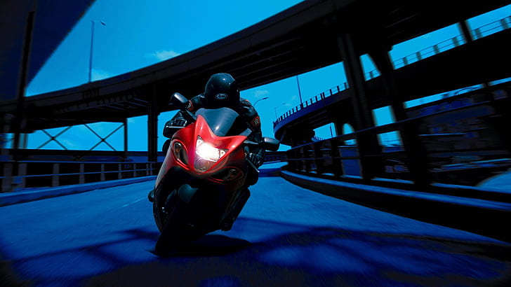 Bike Driver Night Bike Ride Motorcycles Suzuki HD Art , fast, race, bike, Driver, HD, road, HD wallpaper