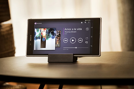 Sony Xperia nero, lettore, Sony, smartphone, walkman, xperia z ultra, Sfondo HD HD wallpaper