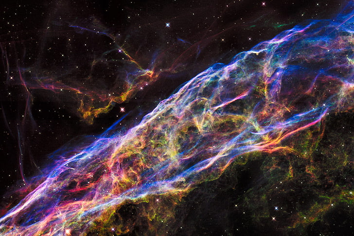 galaxy digital wallpaper, space, stars oder fisherman net, the veil nebula, auch loop, HD-Hintergrundbild