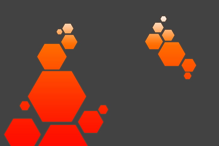 roter und weißer Sternwanddekor, Hexagon, modern, abstrakt, HD-Hintergrundbild