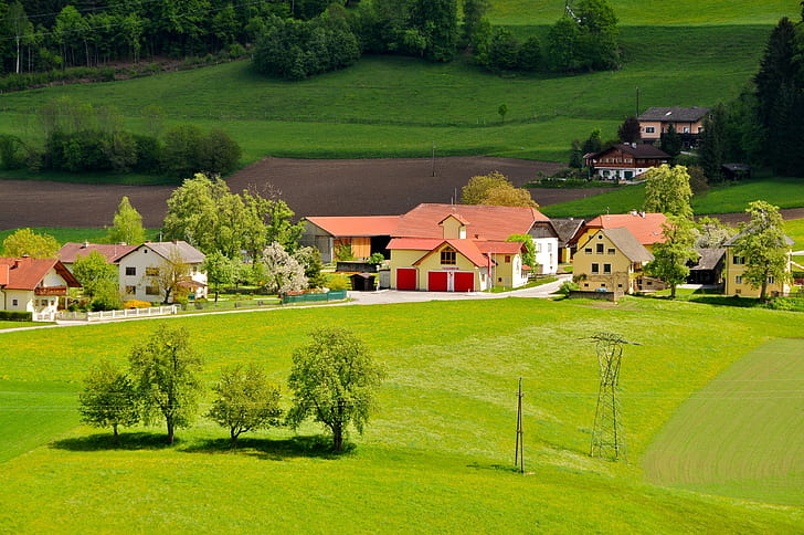 Австрия, полевой дом, Австрия, полевой дом, с, HD обои