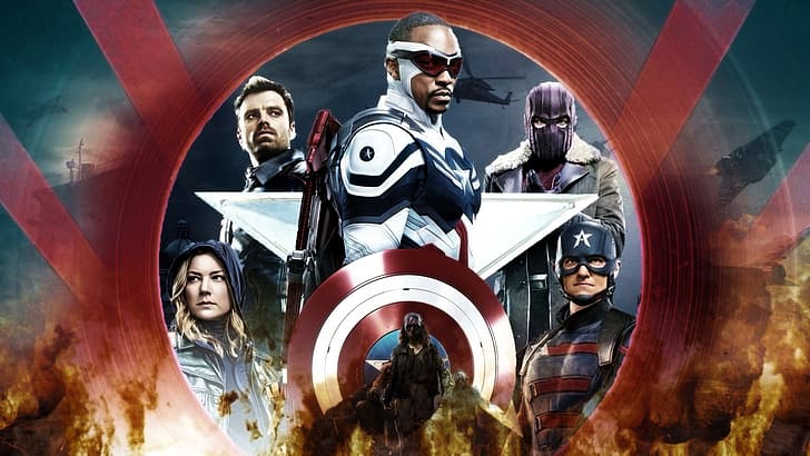 The Falcon and the Winter Soldier, Falcon, Bucky Barnes, Captain America, Marvel Cinematic Universe, Marvel Comics, HD wallpaper