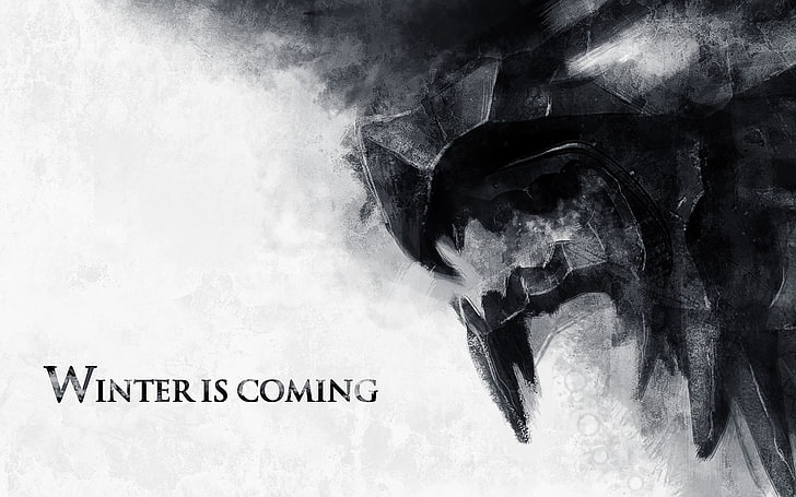 Game Of Thrones Winter Is Coming digital wallpaper, Winter is Coming digital wallpaper, Game of Thrones, A Song of Ice and Fire, House Stark, Direwolf, Winter Is Coming, tv series, HBO, TV, text, HD wallpaper