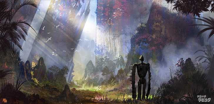 Laputa: Castle in the Skies digitale Hintergrundbilder, Bildmaterial, Konzeptzeichnungen, Castle in the Sky, Roboter, Anime, Studio Ghibli, Cyberpunk, HD-Hintergrundbild