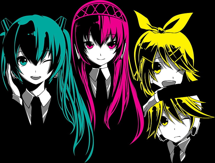 Anime, Vocaloid, Hatsune Miku, Cinta adalah Perang (Vocaloid), Luka Megurine, Rin Kagamine, Wallpaper HD