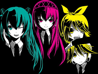 Anime, Vocaloid, Hatsune Miku, Cinta adalah Perang (Vocaloid), Luka Megurine, Rin Kagamine, Wallpaper HD HD wallpaper