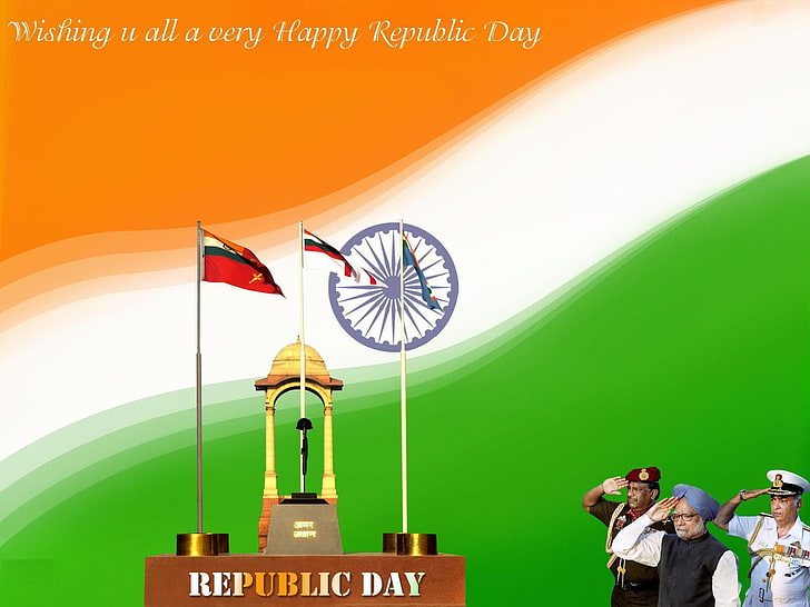 Salute Indian Flag, Republic day logo, Festivals / Holidays, , flag, indian, republic day, HD wallpaper