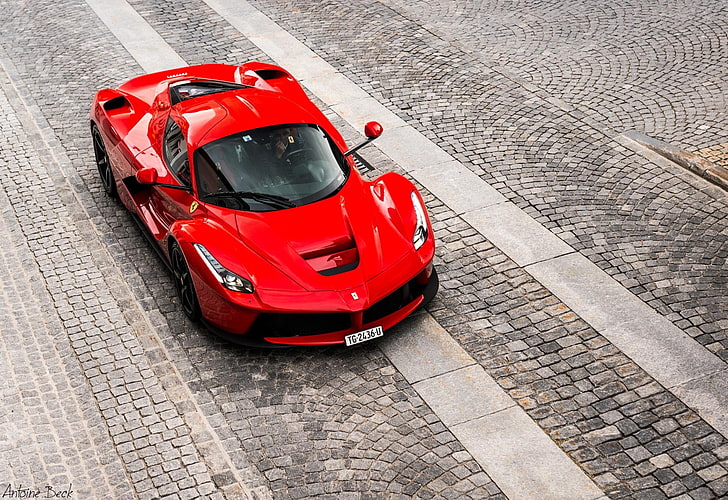 кола, Ferrari LaFerrari, Ferrari, превозно средство, червени автомобили, HD тапет