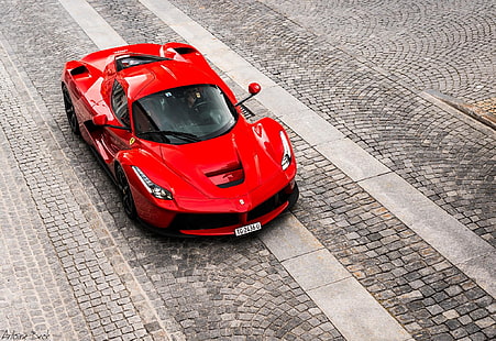 samochód, Ferrari LaFerrari, Ferrari, pojazd, czerwone samochody, Tapety HD HD wallpaper