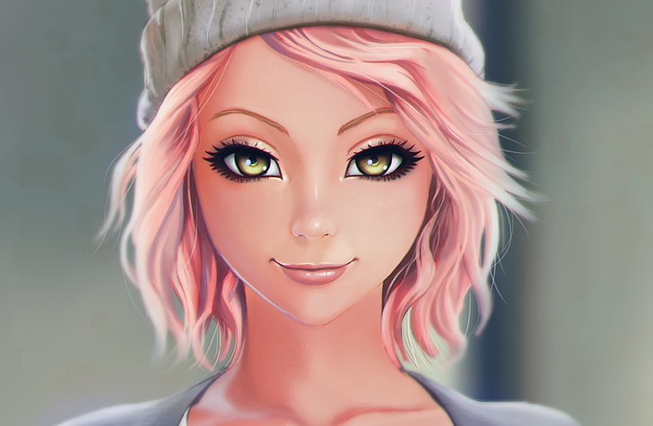 Female anime character illustration, look, girl, face, mood, hat, beauty,  HD wallpaper | Wallpaperbetter