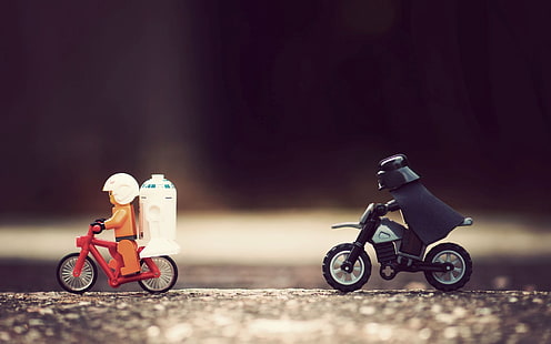 två Lego Minifigurer, LEGO, Star Wars, humor, Darth Vader, R2-D2, LEGO Star Wars, leksaker, HD tapet HD wallpaper